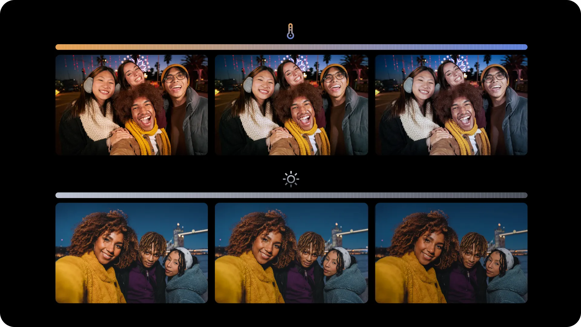 Nine lighting settings.