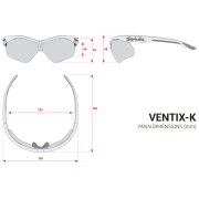 Spiuk - ochelari soare sport Ventix K, 2 lentile de schimb transparent si gri fumuriu oglinda - rama rosie