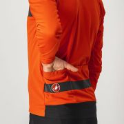 Castelli - jacheta ciclism iarna pentru barbati Raddoppia 3 jacket - portocaliu fiery Negru Reflex