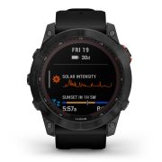 Garmin - fenix 7x Solar ceas multisport cu GPS - ramă gri închis și curea din silicon neagră