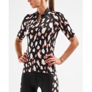 2XU - Tricou pentru ciclism pentru femei Aero Cycle Jersey - negru multicolor