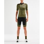 2XU - Tricou pentru ciclism pentru femei Aero Cycle Jersey - verde camuflaj