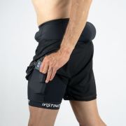 Instinct - Pantaloni scurti maraton barbati - Trail Short Marathon 2-in-1 - Negru