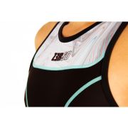 Z3R0D - Costum triatlon fara maneci femei START TTSUIT trisuit - negru albastru gri noisy glitch