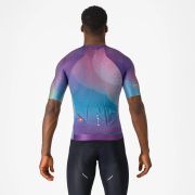 Castelli - tricou ciclism cu maneca scurta pentru barbati R-A/D Jersey - multicolor mov inchis albastru