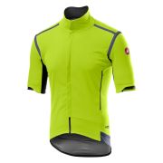 Castelli - Jacheta ciclism vreme rece 2 in 1 cu maneci detasabile, Perfetto Ros Convertible - galben fluo negru gri