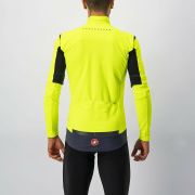 Castelli - Jacheta ciclism vreme rece 2 in 1 cu maneci detasabile, Perfetto Ros Convertible - galben fluo negru gri