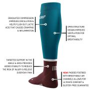 CEP - Sosete de compresie gamba barbati The Run Compression Socks Tall - albastru petrol rosu inchis