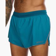 2XU - Pantaloni scurti de alergare pentru barbati Light Speed 3&quot; Short - albastru Oceanside Reflectorizant