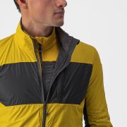 Castelli - Jacheta ciclism vreme rece si vant, maneca lunga Unlimited Puffy Jacket - galben Goldenrod gri inchis