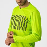 Castelli - tricou ciclism pentru barbati, maneca lunga Trail Tech LS Tee jersey - galben electric fluo lime negru