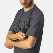 Castelli - tricou ciclism pentru barbati, maneca scurta Trail tech tee - antracit galben fluo