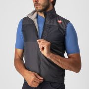 Castelli - vesta ciclism pentru barbati Unlimited Puffy Vest - gri inchis negru argintiu