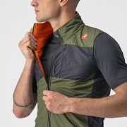 Castelli - vesta ciclism pentru barbati Unlimited Puffy Vest - verde deschis military gri inchis