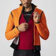 Castelli - jacheta ciclism de iarna Alpha Ros 2 Gore-Tex Infinium wind stopper - portocaliu negru