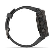 Garmin - fenix 8s AMOLED Sapphire 43mm - smartwatch premium AMOLED - ramă gri din titanium DLC si curea din silicon neagră-gri