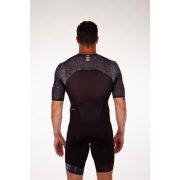 Z3R0D - Costum triatlon cu maneca scurta barbati START TTSUIT trisuit - negru gri strobo light