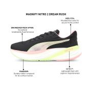 Puma - pantofi alergare pentru femei Magnify Nitro 2 Dream Rush shoes - negru coral alb verde deschis Speed