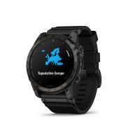 Garmin - Tactix 7 AMOLED Sapphire ceas multisport cu GPS - ramă neagră Titanium DLC și curea din silicon neagră + nailon