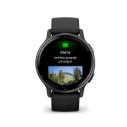 Garmin - Vivoactive 5 smartwatch cu GPS și AMOLED - ramă gri slate din aluminiu, carcasă neagră şi bratara din silicon