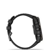 Garmin - epix Pro 51mm Gen 2X Sapphire smartwatch premium AMOLED - ramă gri din titanium DLC si curea din silicon neagră