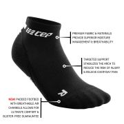 CEP - sosete compresie scurte barbati The Run Socks Low Cut - negru gri deschis