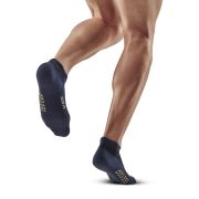 CEP - sosete compresie scurte barbati Training Compression Socks No Show - albastru inchis uniforma crem