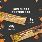 Gold nutrition - baton proteic Total Protein Multilayer Low Sugar - scortisoara si prajitura cu morcovi - 60g