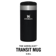 Stanley - termos mic calatorie The Aerolight Transit Mug - negru metalic - 350 ml