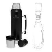 Stanley - termos clasic cu maner The Legendary Classic Bottle - negru mat piatra - 1 Litru