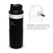 Stanley - termos tip cana cu buton Trigger Action Travel Mug - negru mat piatra - 354 ml