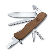 Victorinox - briceag mic Forester maner lemn, 10 functii - argintiu maro