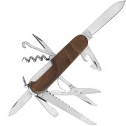 Victorinox - briceag pliabil Huntsman maner lemn, 13 functii - argintiu maro