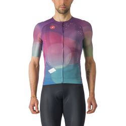 Castelli - tricou ciclism cu maneca scurta pentru barbati R-A/D Jersey - multicolor mov inchis albastru