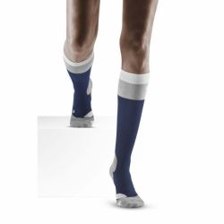 CEP - sosete compresie inalte - Hiking Light merino Socks W - MarineBlue I Grey