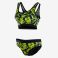 Orca - Costum de baie doua piese pentru Femei Bra &amp; Bikini - print albastru royal verde lime