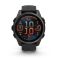 Garmin - fenix 8s AMOLED Sapphire 43mm - smartwatch premium AMOLED - ramă gri din titanium DLC si curea din silicon neagră-gri