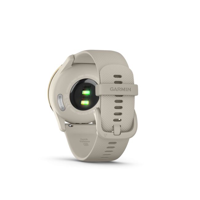 Garmin vivomove Trend - Ramă Cream Gold din oţel inoxidabil, carcasă French Grey şi curea din silicon