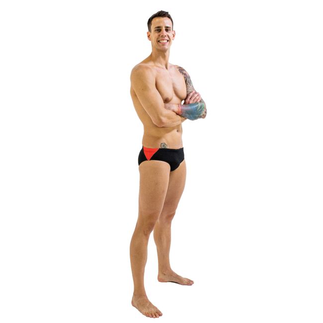 Finis - Slip inot barbati Splice Brief - negru rosu