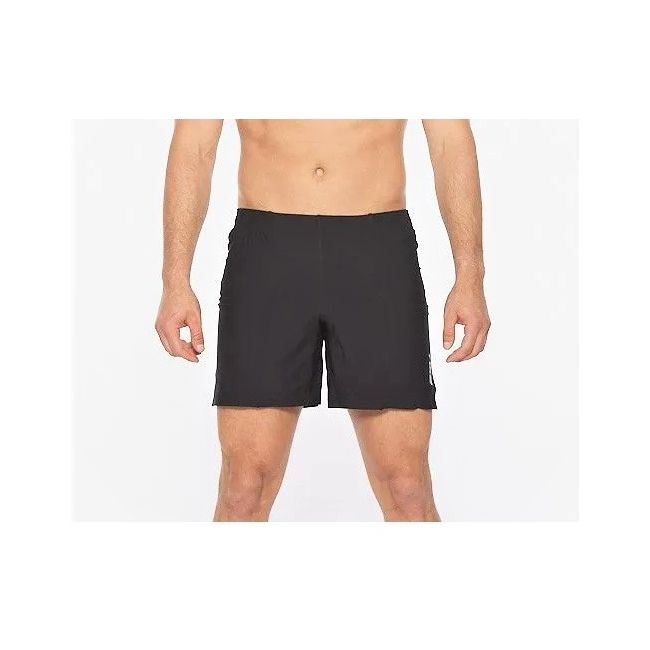 2XU - Pantaloni scurti de alergare pentru barbati Light Speed 7&quot; Cover Shorts - negru reflectorizant