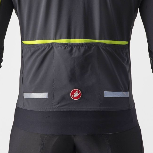 Castelli - Jacheta ciclism vreme rece sau iarna, Flight Air jacket - gri antracit galben fluo