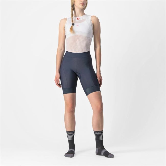 Castelli - pantaloni scurti pentru ciclism pentru femei Prima Short - albastru inchis savile roz briliant