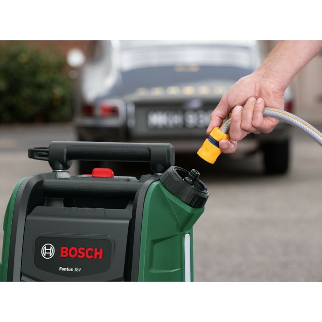 Bosch - curatator sub presiune pentru curatare bicicleta sau masina Fontus 18V, fara cablu - verde negru