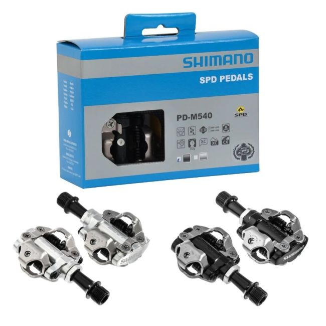 Shimano - pedale bicicleta MTB PD-M540, SPD pedals - negru argintiu