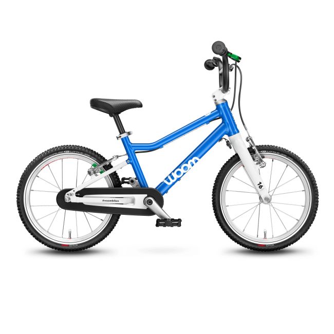 Woom - bicicleta copii 16&quot; Woom 3, varsta recomandata 4-6 ani (105-120cm) - 5,4kg - albastru intens alb