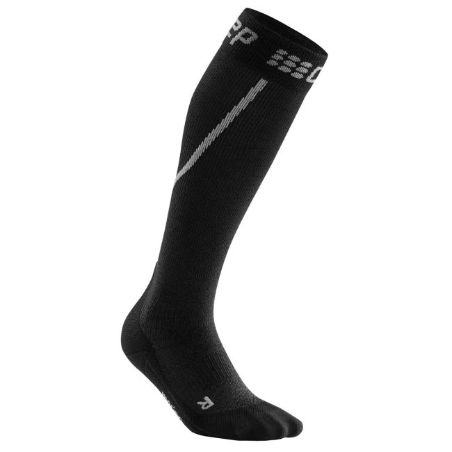 CEP - Sosete de compresie pentru femei alergare iarna Winter Run Socks - negru gri