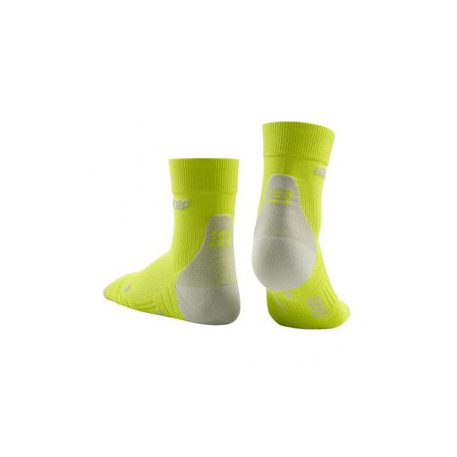 CEP - sosete scurte de compresie 16cm, pentru femei Short Socks 3.0 - verde intens lime gri deschis