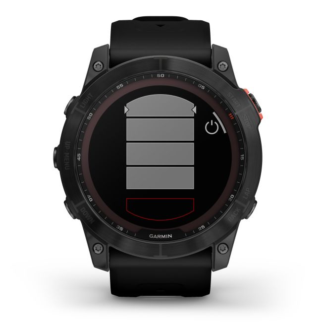 Garmin - fenix 7x Solar ceas multisport cu GPS - ramă gri închis și curea din silicon neagră