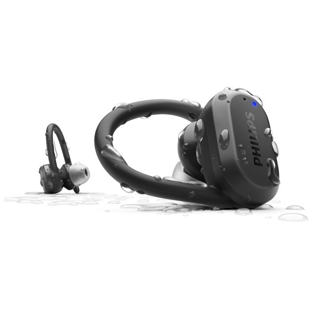 Philips Casti audio Sport seria 7000 in-aer TAA7306BK/00 Bluetooth cu senzor puls, curatare UV, protectie IP57 apa si praf autonomie 24 ore