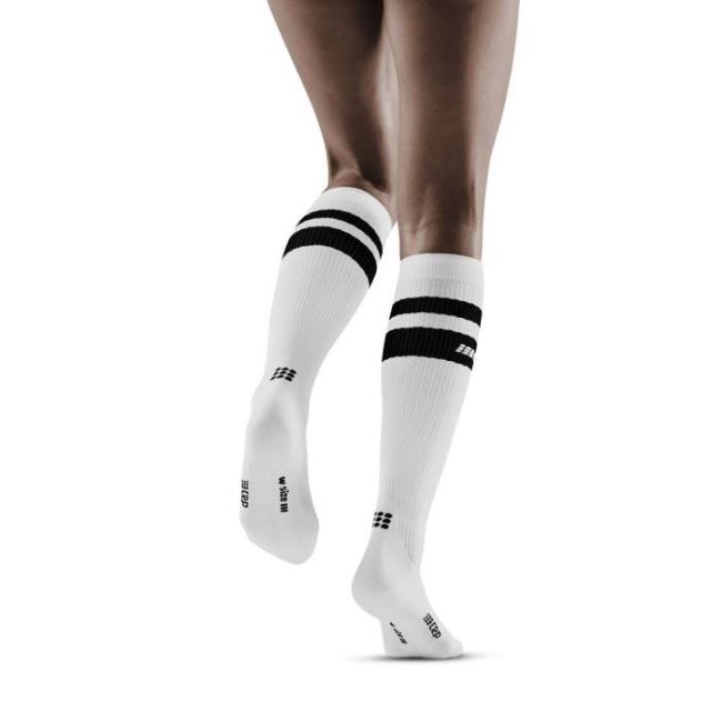 CEP - Sosete de compresie pentru femei 80's women socks - alb negru